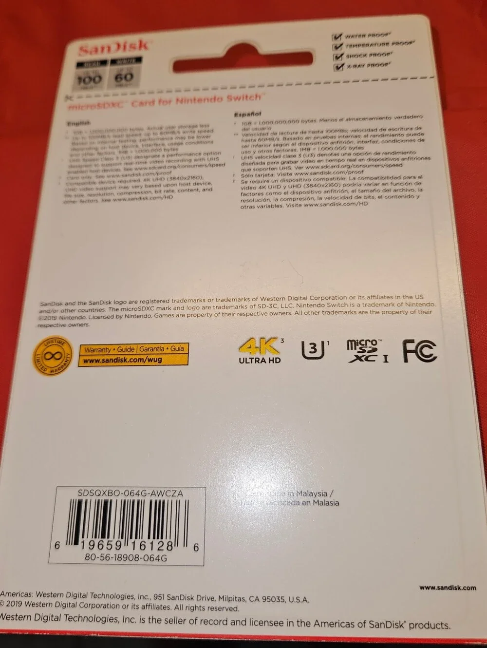 Nintendo Switch-SanDisk 64GB MicroSDXC Memory Card Factory Sealed